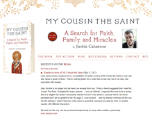 Tablet Screenshot of mycousinthesaint.com